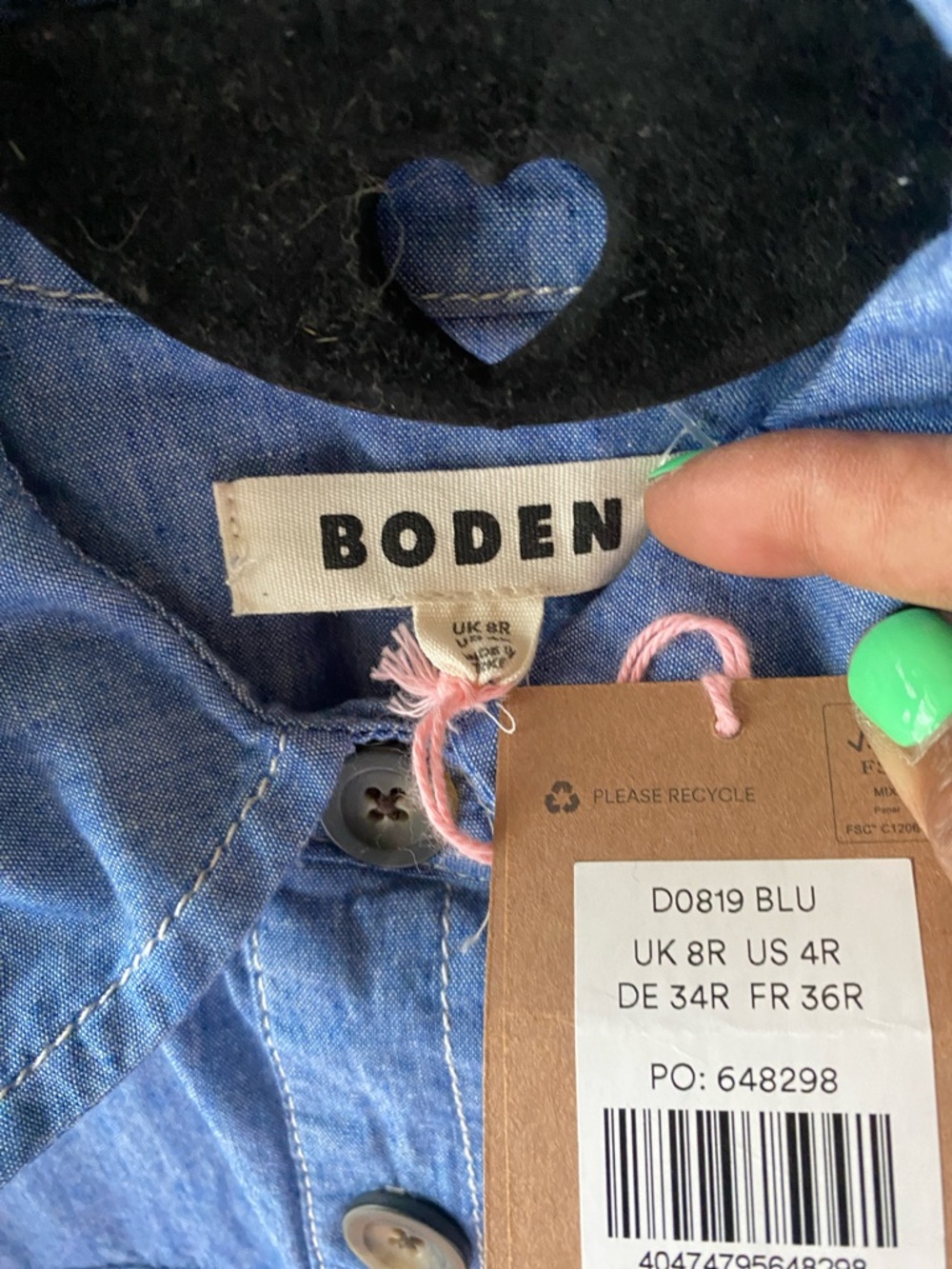 NWT Boden Blue Tiered Button-Front Midi Dress - Picture 8 of 10
